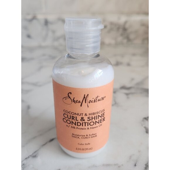Shea Moisture Coconut & Hibiscus Curl & Shine Shampoo & Conditioner 3.2 oz ea - Picture 5 of 7